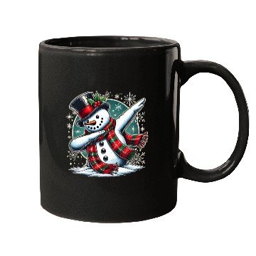 Discover Festive Dabbing Snowman for Holiday Fun Mugs