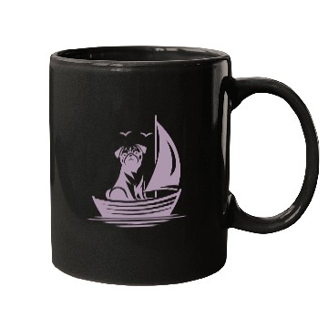 Discover Pug silhouette sailboat minimalist Mugs