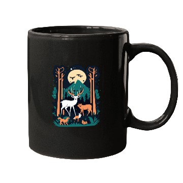 Discover Enchanted Forest Wildlife Scene – Nature Adventure Mugs