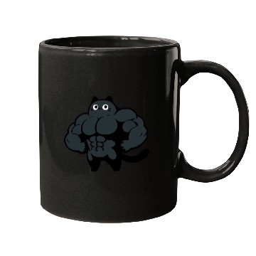 Discover Black Cat Gym Cartoon Mugs