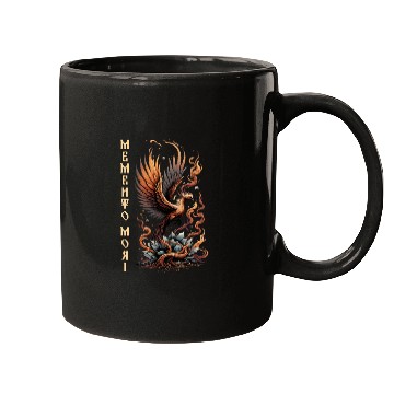 Discover Memento Mori Phoenix Rebirth Fire Art Design Mugs