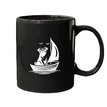 Discover Pug silhouette sailboat minimalist Mugs