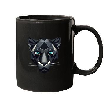 Discover Geometric Black Panther - Power and Elegance Mugs