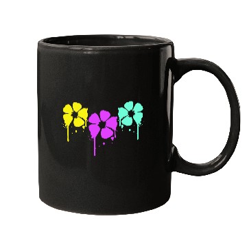 Discover Flowers Colorful Graffiti Drop Spray Spring Summer Mugs