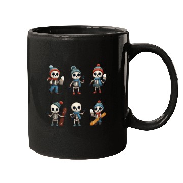 Discover Kawaii Skeleton Winter Collection | Cute Merch Mugs
