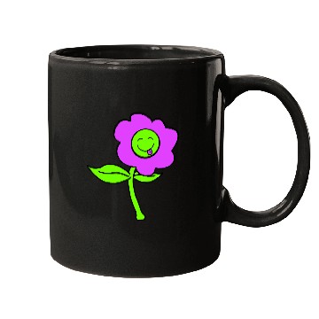 Discover Purple Flower Spring Summer Nature Funny Face Fun Mugs