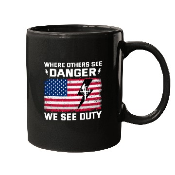 Discover American Flag Lineman Duty Danger Mugs