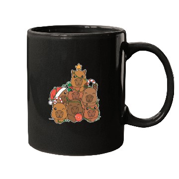 Discover Capybara Christmas Tree Funny Animal Christmas Mugs