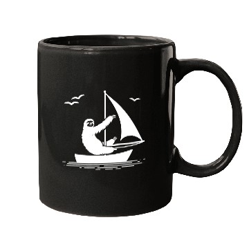 Discover Sloth Sailboat Sailing Minimalist Silhouette Mugs