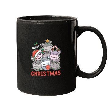 Discover Hippo Christmas Tree Merry Christmas Mugs