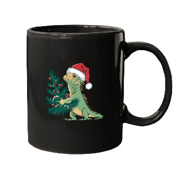 Discover Christmas Tree Santa Iguana Mugs