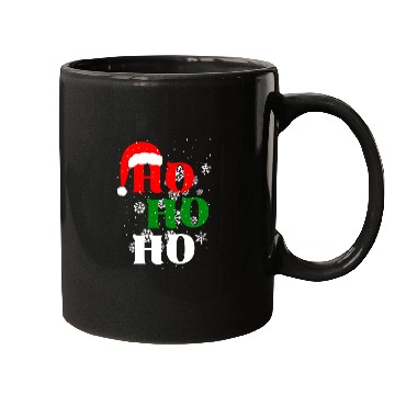 Discover Christmas Ho Ho Ho Snow Flakes with Santa Hat Mugs