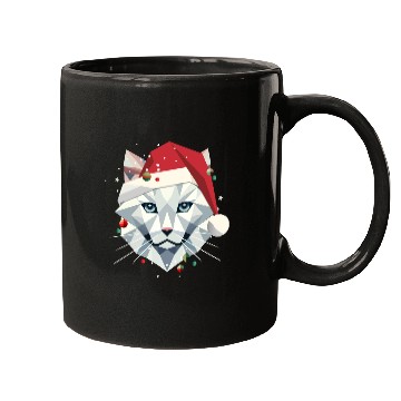 Discover Christmas cat as Santa in modern style Mugs