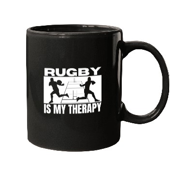 Discover Rugby Is My Therapy Funny Rugby Player Mugs