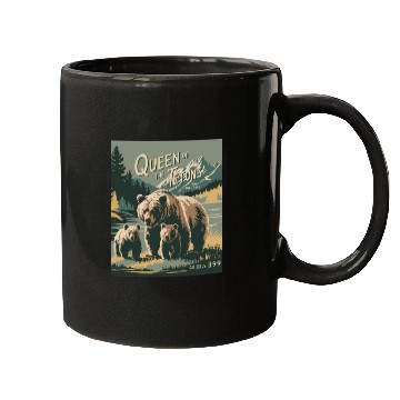 Discover Queen of the Tetons Grizzly 399 Vintage Nature Art Mugs