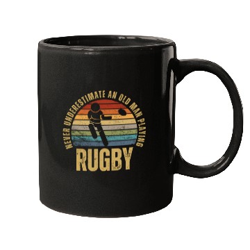 Discover Rugby Never Underestimate An Old Man Playing Rugby Mugs
