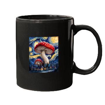 Discover Starry Night Mushroom Surreal Dreamscape nature Mugs