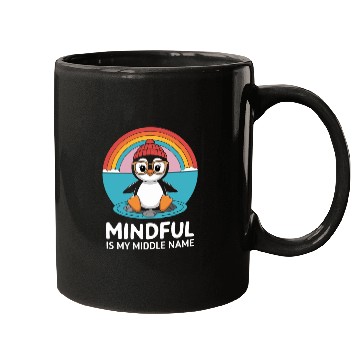 Discover Mindful Is My Middle Name Penguin Vibes Mugs