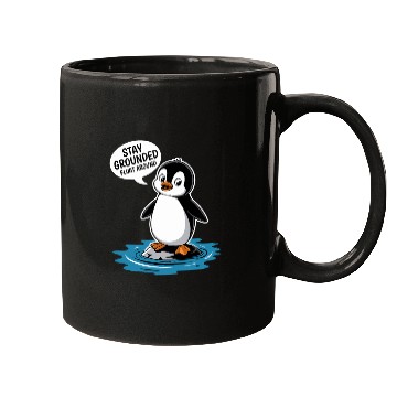 Discover Stay Grounded Float Around Mindfulness Penguin Mugs