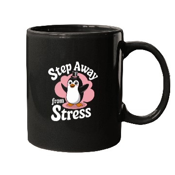 Discover Mindfulness Penguin: Step Away from Stress Mugs