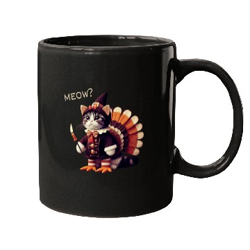 Discover Thanksgiving Cat Fake Cat Meow Mugs