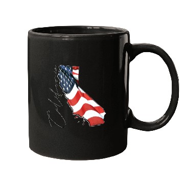 Discover USA Flag in California State Map CA Mugs