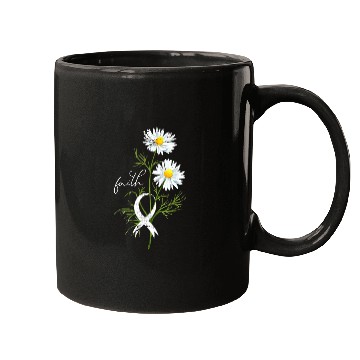 Discover Lung Cancer Month Fight Support White Ribbon Mugs