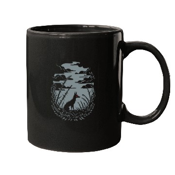 Discover Dark Cottagecore Nighttime Wilderness with Wolf Mugs
