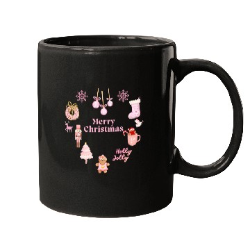 Discover Merry Chrismtas Cute Pink Snowflake Mugs