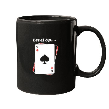 Discover BLACK Men Mugs For Game Card lovers - LEVEL UP