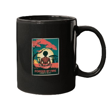 Discover Vintage Afro Samurai Warrior - Forged By Fire Mugs