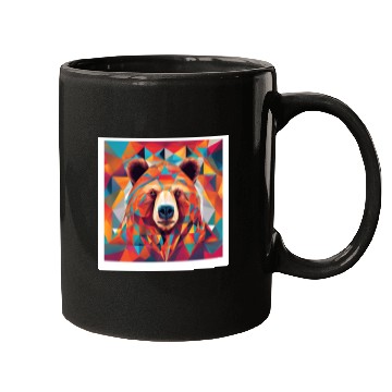 Discover Bear Abstract Bright Triangles Mugs