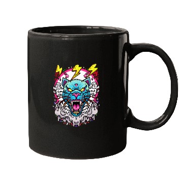 Discover Grafitti Tiger Head Mugs