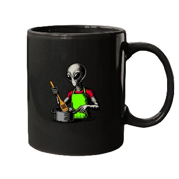 Discover Grey Alien Cook Mugs