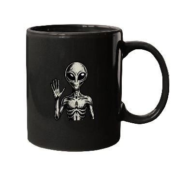 Discover Grey Alien hello Mugs