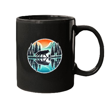 Discover wolf forest Reflection Scenic Wilderness lovers Mugs