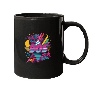 Discover Retro 90s Geometric Neon Design Mugs
