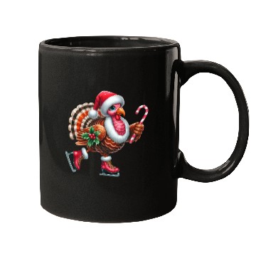 Discover Turkey Ice Skating with Candy Cane and Santa Hat Mugs