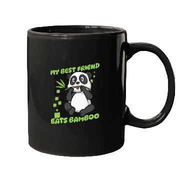 Discover My Best Friend Eats Bamboo Panda Bear Friend Mugs