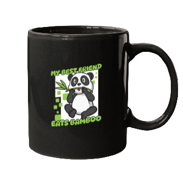 Discover My Best Friend Eats Bamboo Panda Bear Friend Mugs