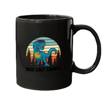 Discover Disc Golfer Saurus - Disc Golf Dinosaur Mugs