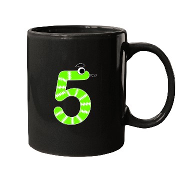 Discover Vibrant Geometric Snake Number 5 Mugs