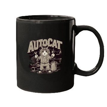 Discover Funny Mechanic Cat for Mechanic Mugs