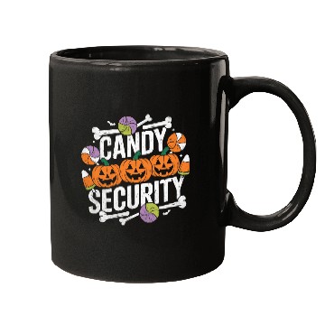 Discover Candy Security Halloween Mugs
