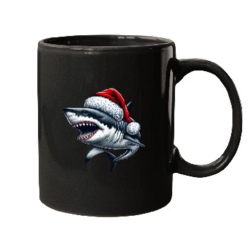 Discover Santa Shark Christmas Mugs