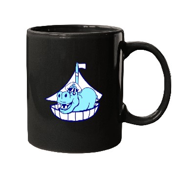 Discover Funny Hippo Old Captain Sails Cute Cartoon Comic Mugs