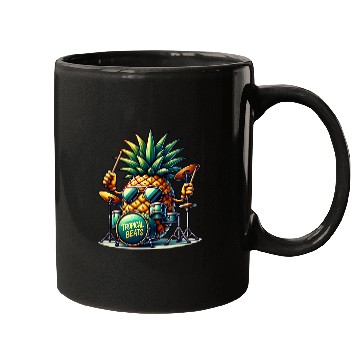 Discover Tropical Beats Pineapple Drummer Vibe Mugs