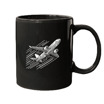 Discover Minimalistic Vector Passenger Aircraft path33 Mugs