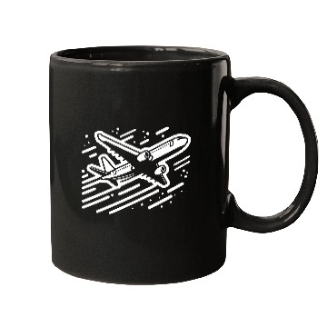 Discover Minimalistic Vector Passenger Aircraft path32 Mugs