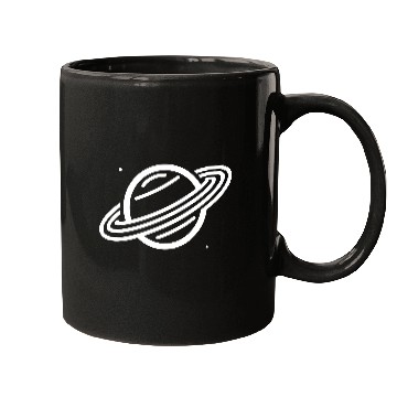 Discover Minimalistic Saturn Planet Space Vector path40 Mugs